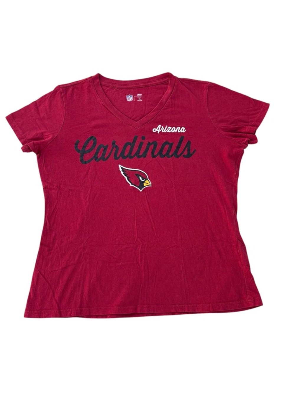 NFL Arizona Cardinals Women’s XL V-Neck Tee, Cotton Fan Apparel Shirt